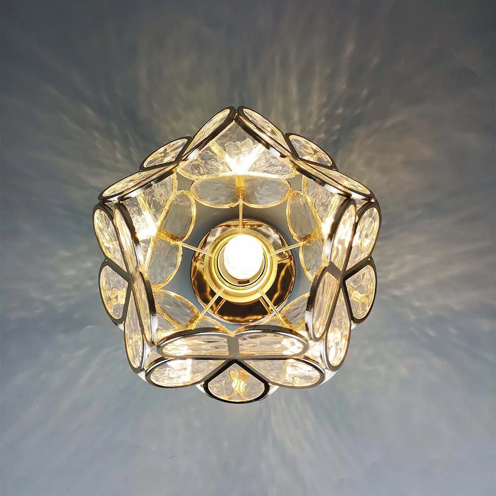 Flowers Style Glass Hallway Ceiling Lighting
