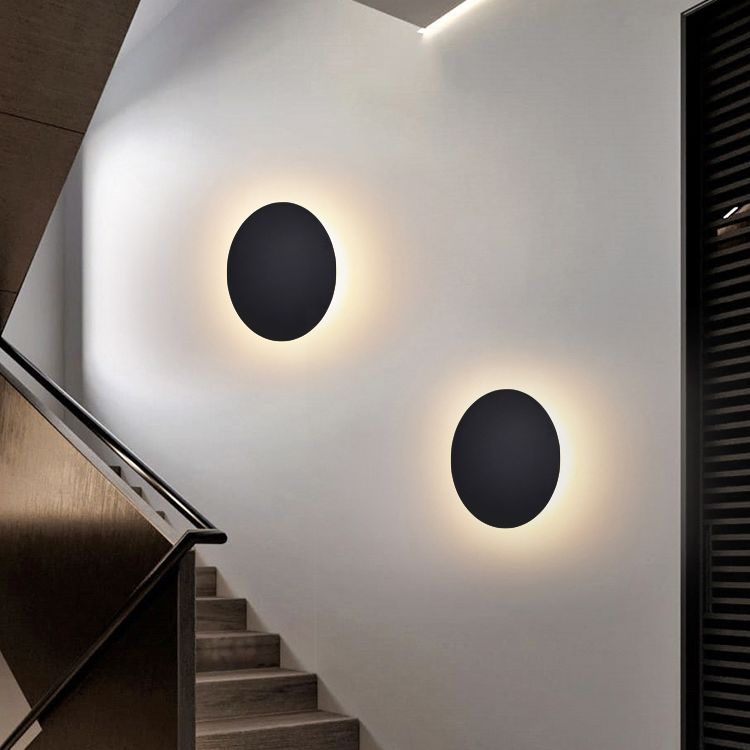 GlowNight – Metal Round Wall Light for Bedroom