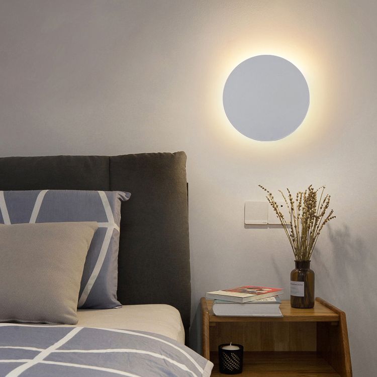 GlowNight – Metal Round Wall Light for Bedroom
