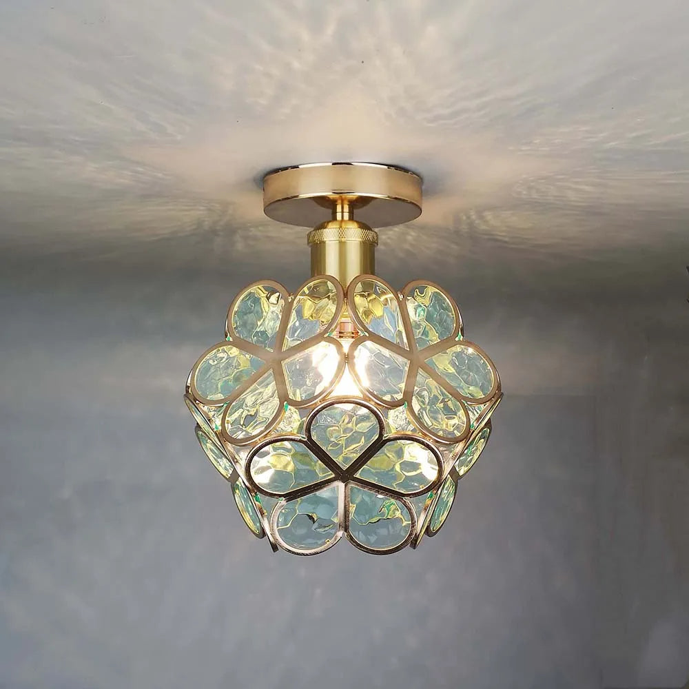 Flowers Style Glass Hallway Ceiling Lighting
