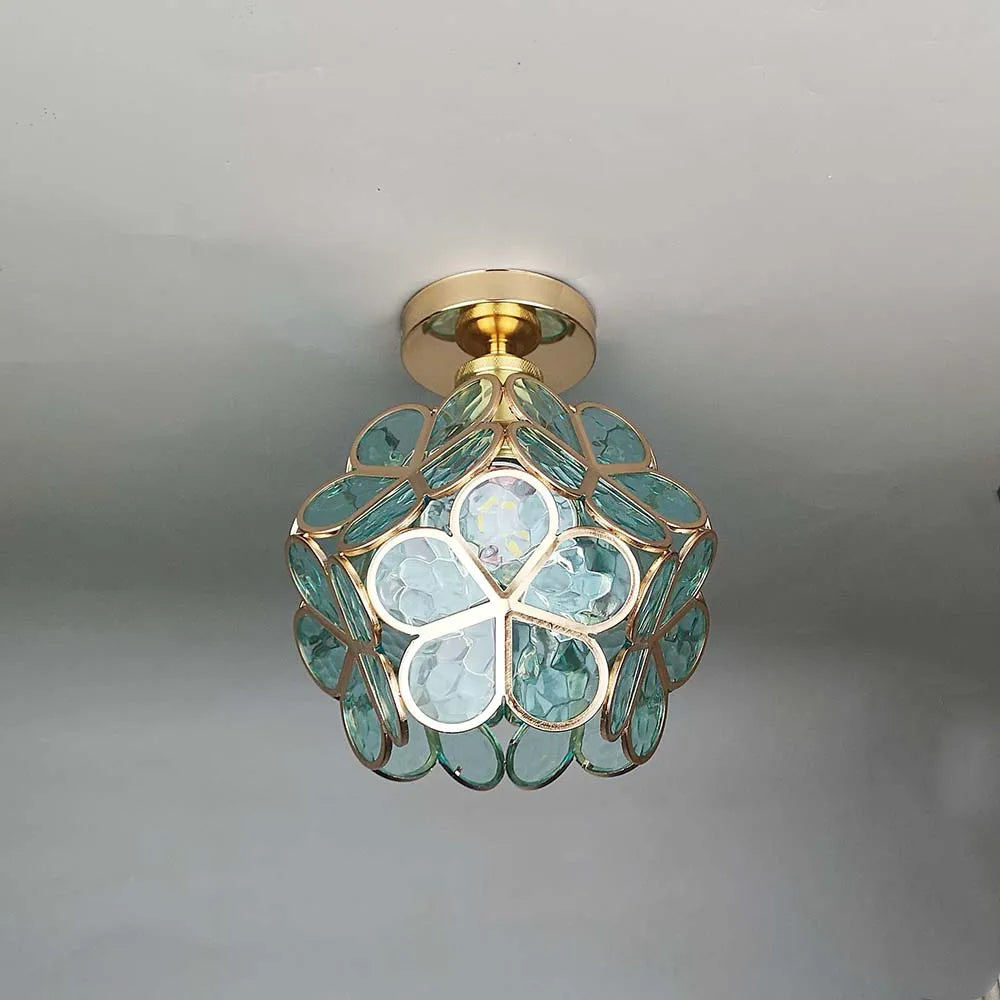 Flowers Style Glass Hallway Ceiling Lighting