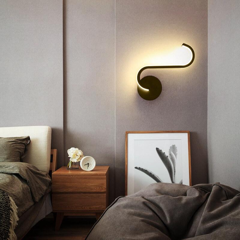 LumiLine - Modern aluminum LED wall lamp with minimalist curves