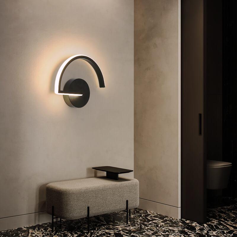 LumiLine - Modern aluminum LED wall lamp with minimalist curves