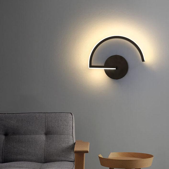 LumiLine - Modern aluminum LED wall lamp with minimalist curves