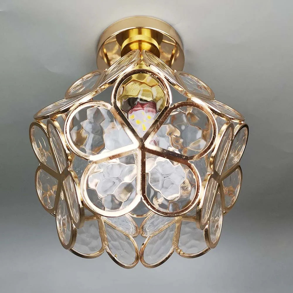 Flowers Style Glass Hallway Ceiling Lighting
