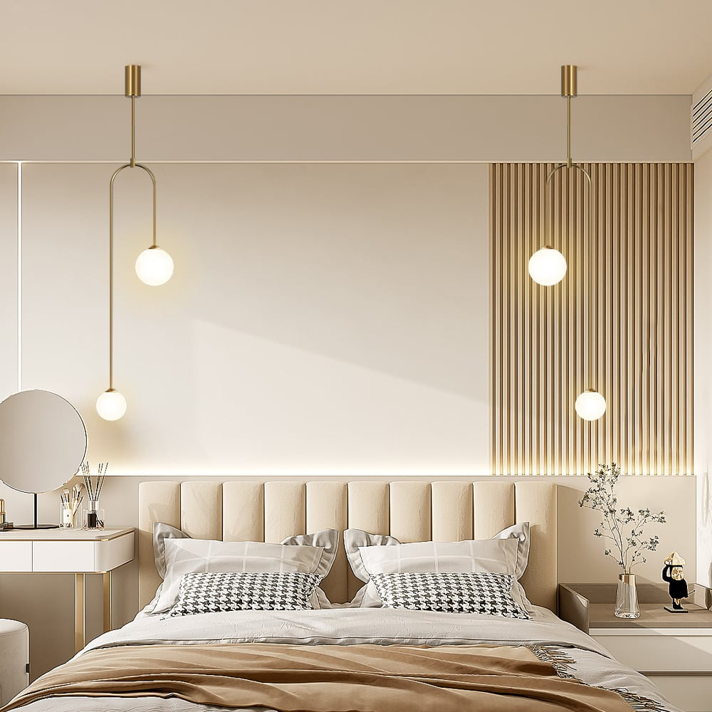 Modern Glass U-Shaped Light for Living Room and Bedroom
