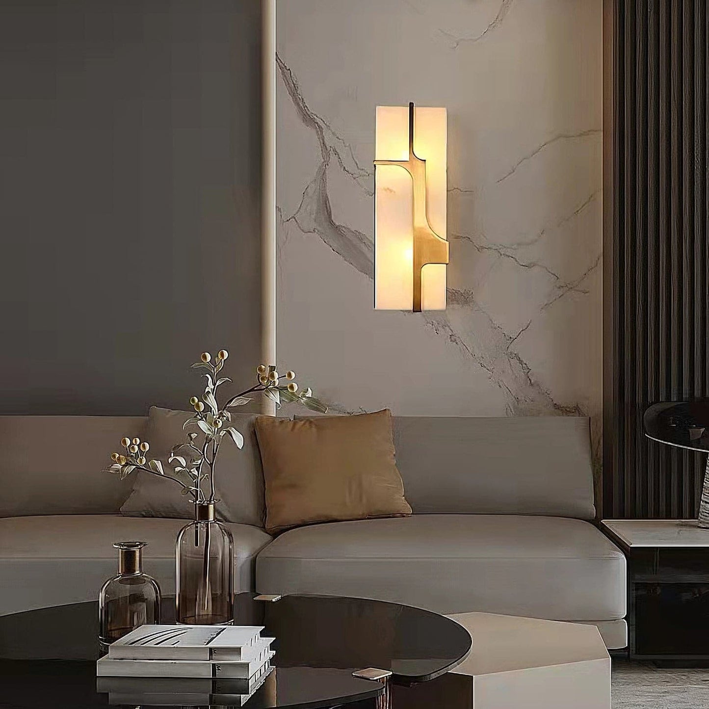 OpalGlow – Marble Art Deco Wall Lamp for a Chic Appeal