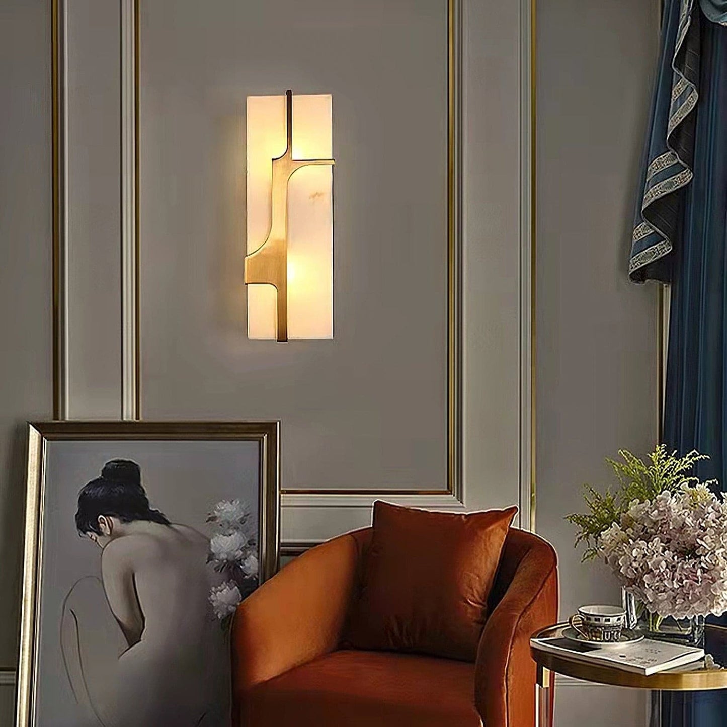 OpalGlow – Marble Art Deco Wall Lamp for a Chic Appeal