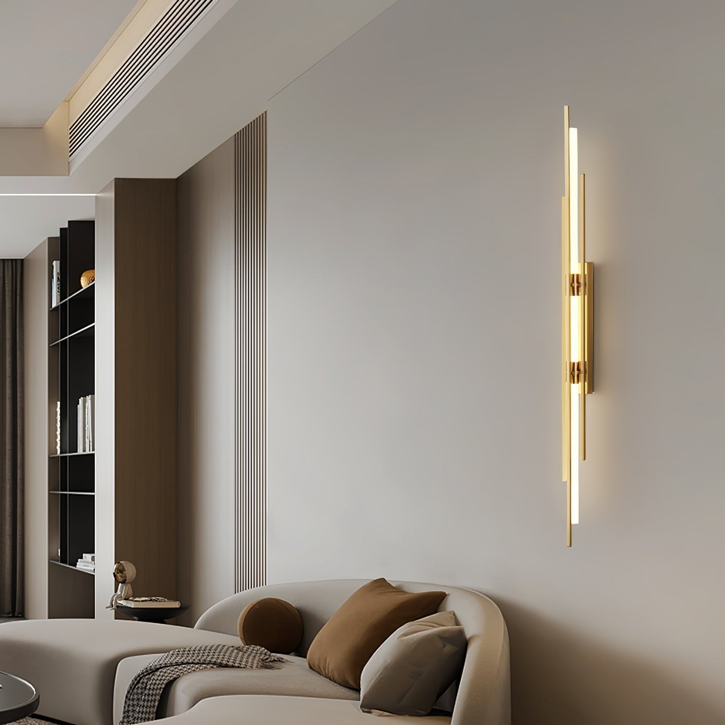 LuxeHalo – Opulent Gold Wall Light for Elegant Spaces