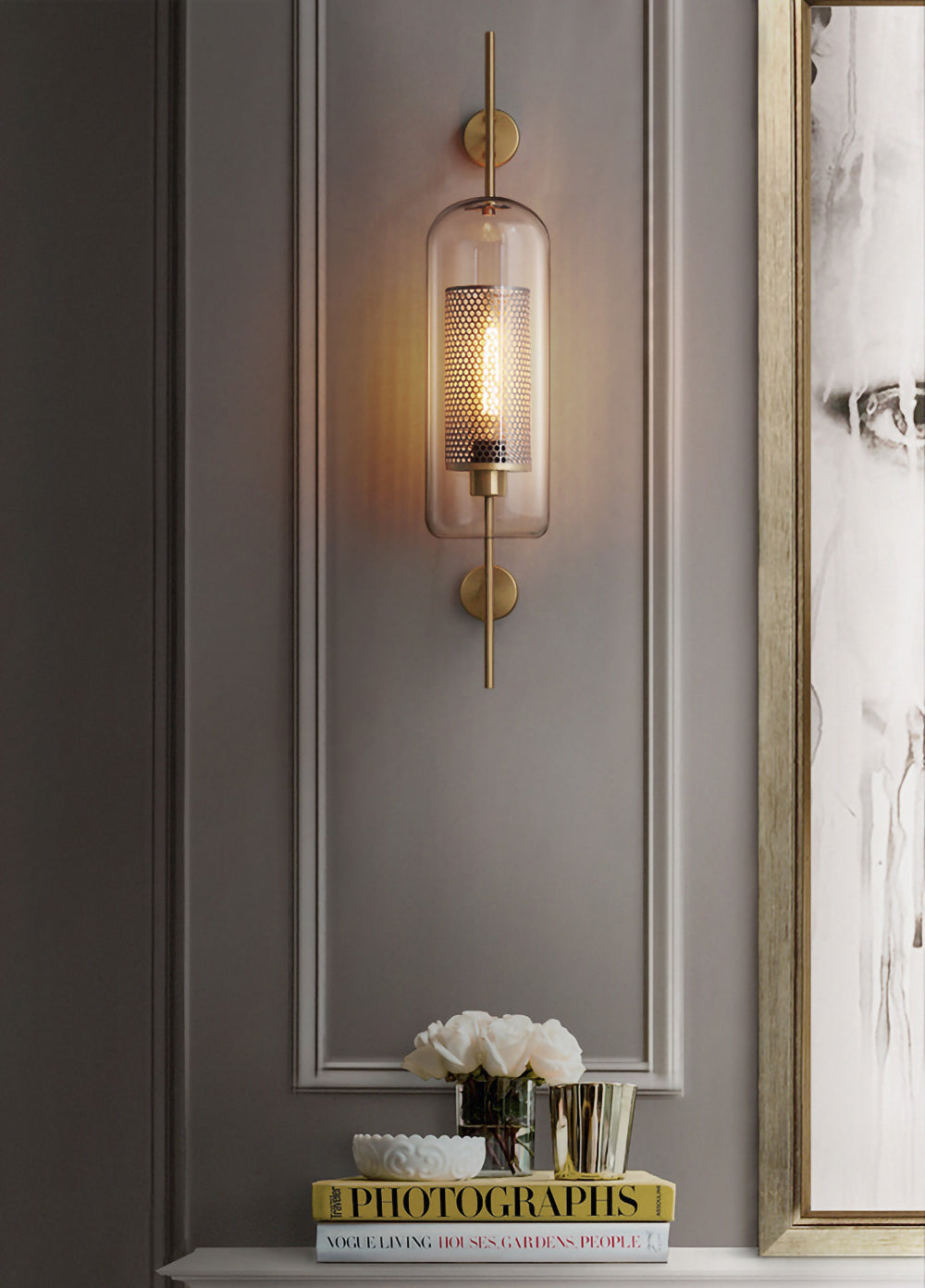 CrystalLuxe – Illuminated Glass Wall Lamp for Stylish Lighting