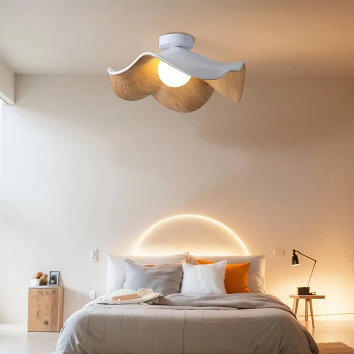 Nordic Wooden Lotus Ceiling Light