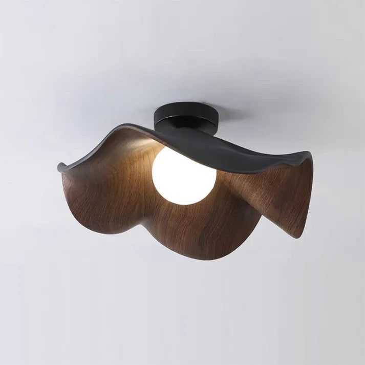 Nordic Wooden Lotus Ceiling Light
