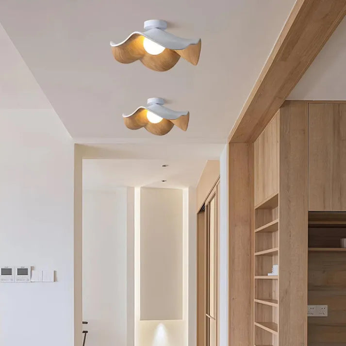 Nordic Wooden Lotus Ceiling Light
