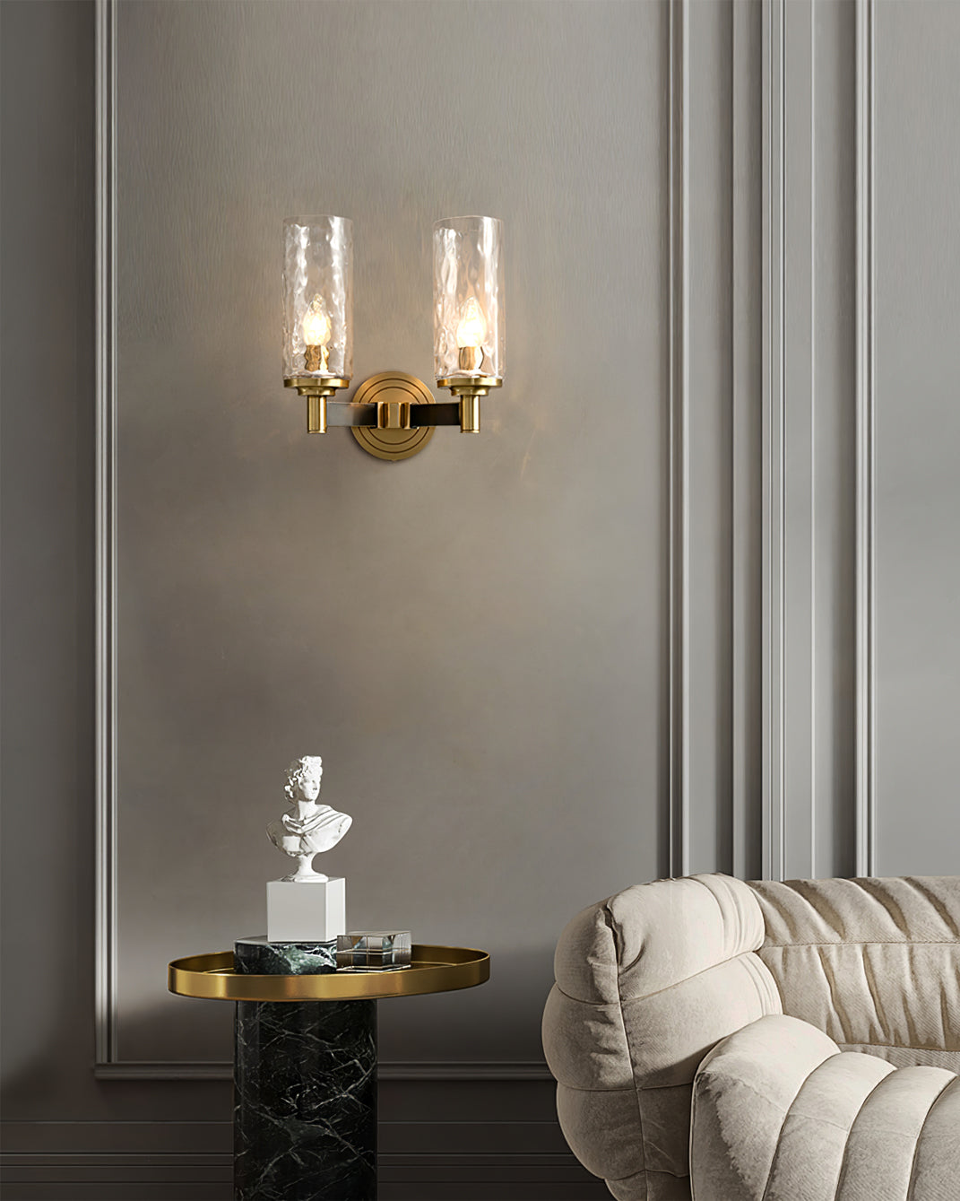 GoldenGleam – Elegant Glass Wall Light for Luxurious Ambience