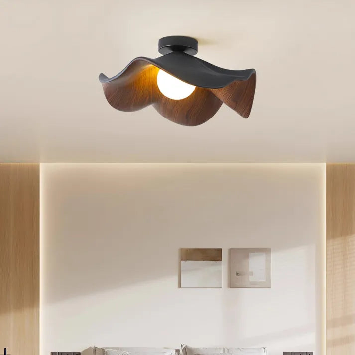Nordic Wooden Lotus Ceiling Light