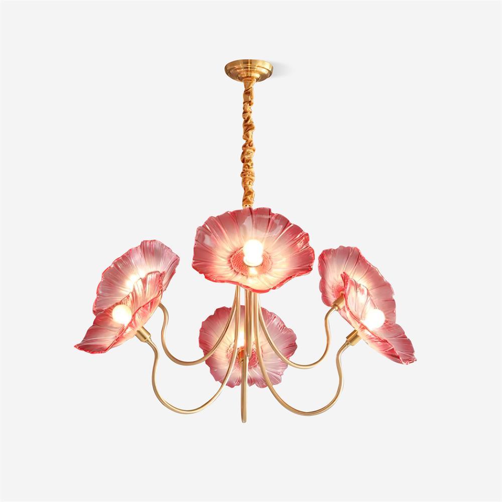 Glass flower chandelier