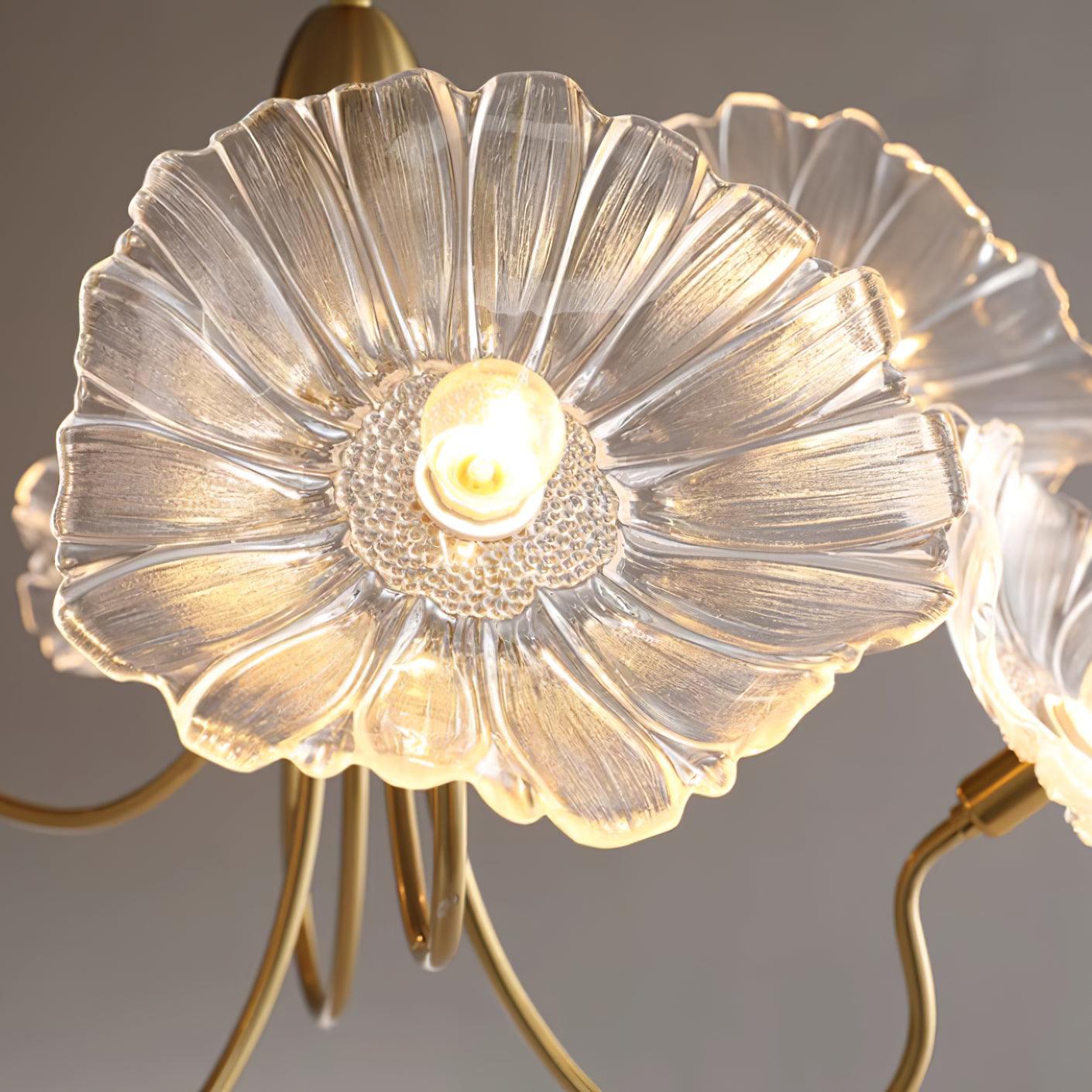 Glass flower chandelier