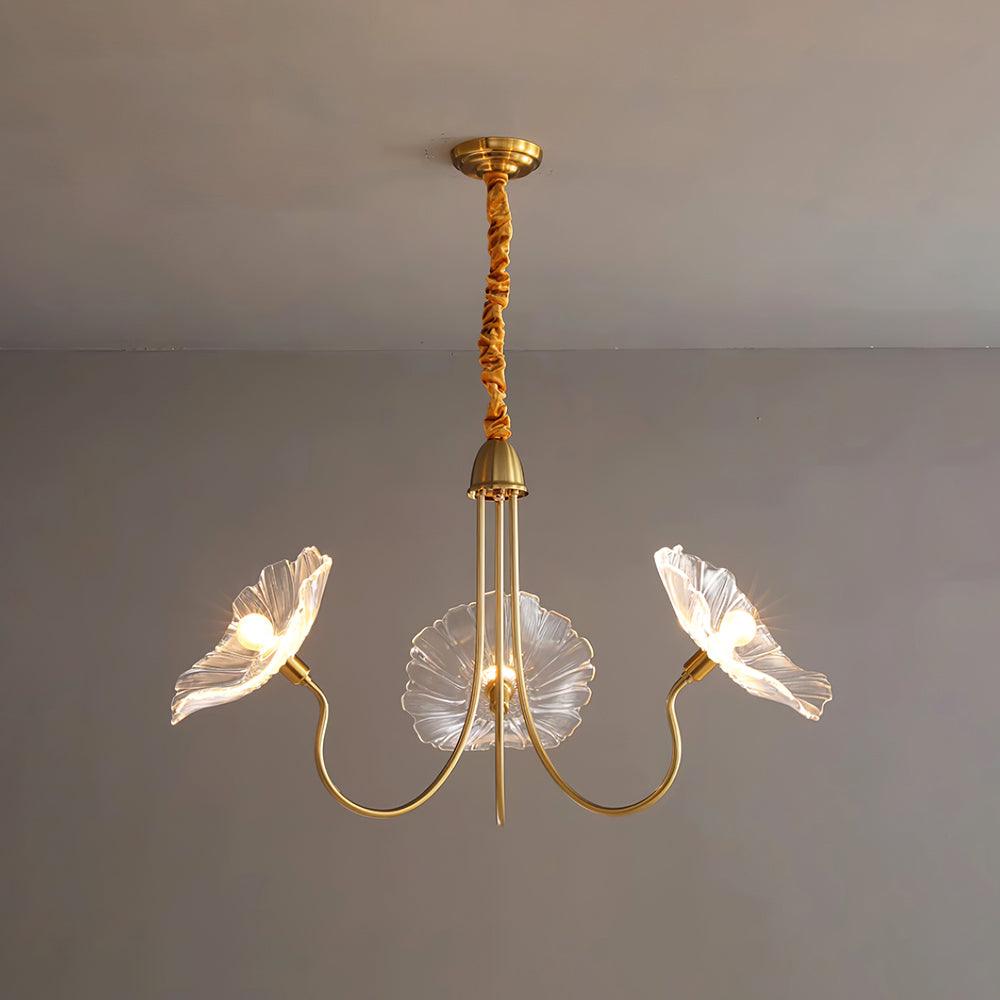 Glass flower chandelier