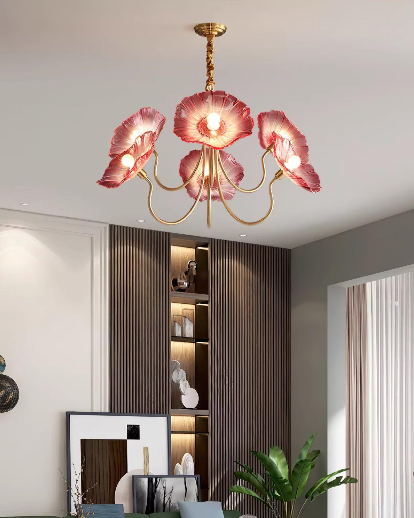 Glass flower chandelier
