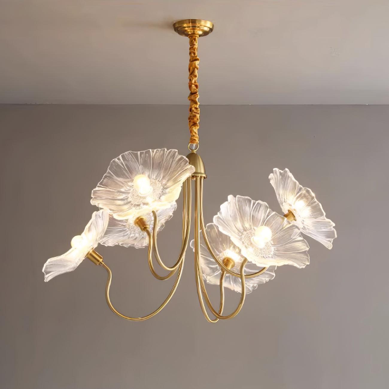 Glass flower chandelier