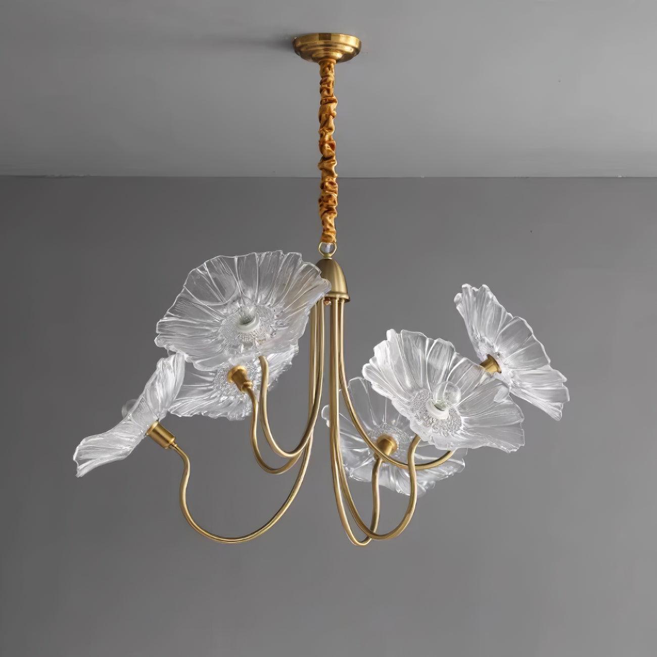 Glass flower chandelier