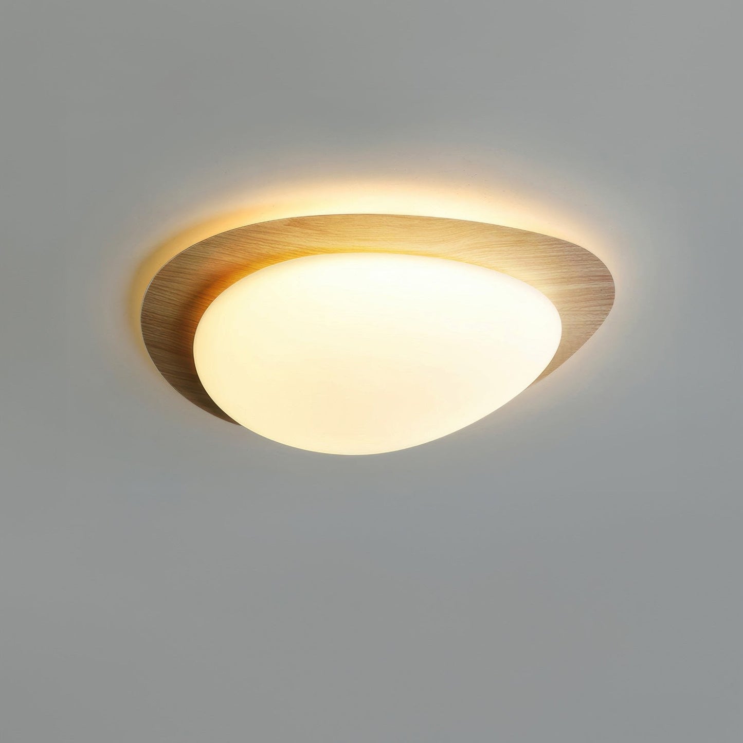 Scandinavian Pebble Wood Ceiling Light