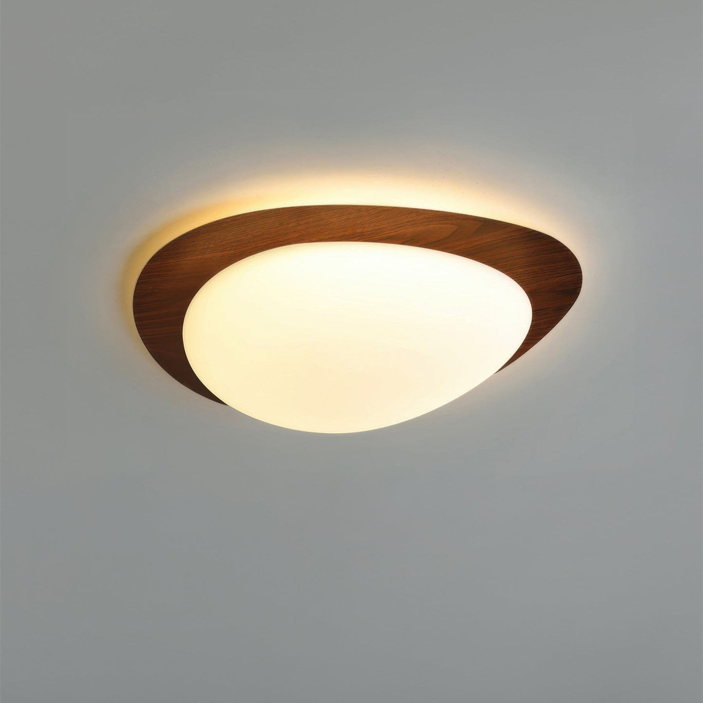 Scandinavian Pebble Wood Ceiling Light