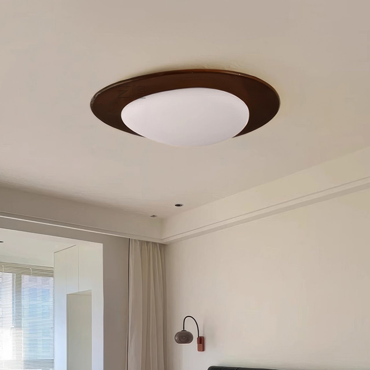 Scandinavian Pebble Wood Ceiling Light