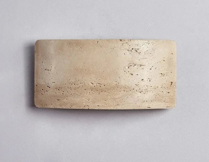 StoneLuxe – Minimalist Wall Lamp in Travertine