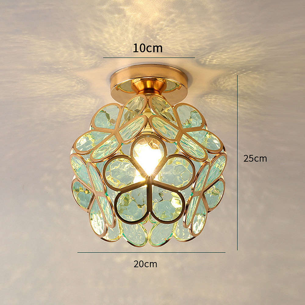Flowers Style Glass Hallway Ceiling Lighting