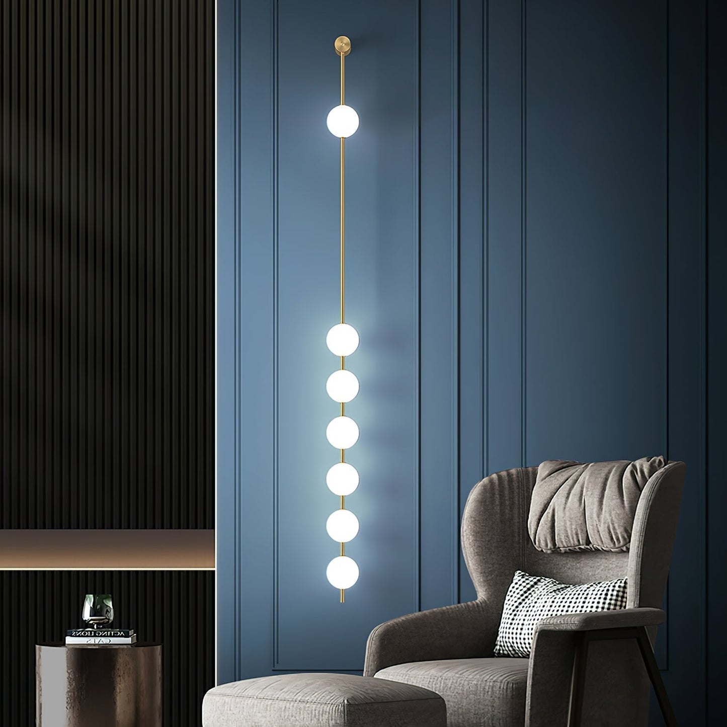 StreamGold – Modern Vertical Wall Lamp with Gold Accents