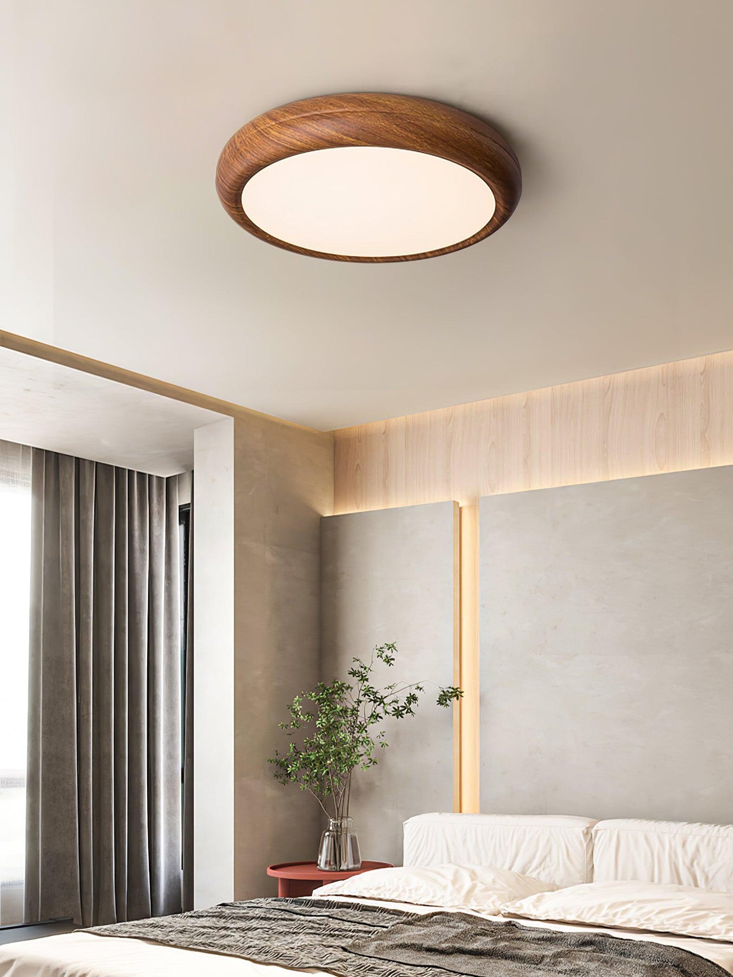 Wood Classic Round Ceiling Light
