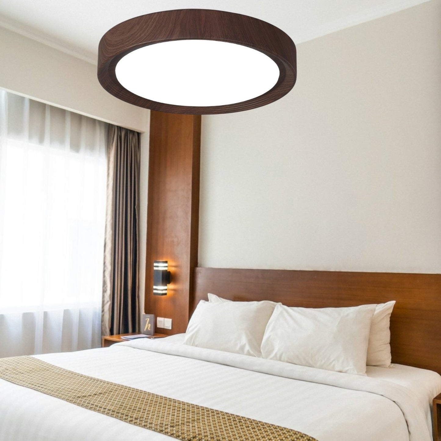 Wood Classic Round Ceiling Light
