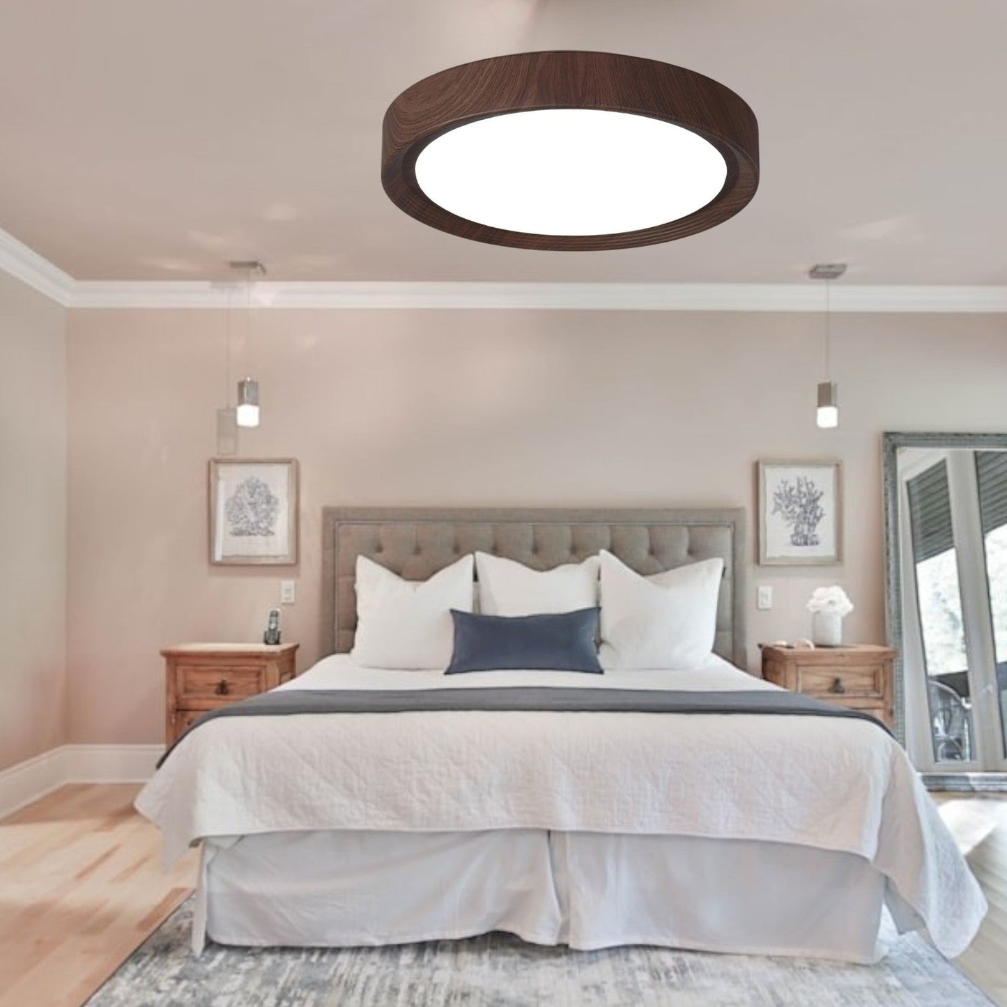 Wood Classic Round Ceiling Light