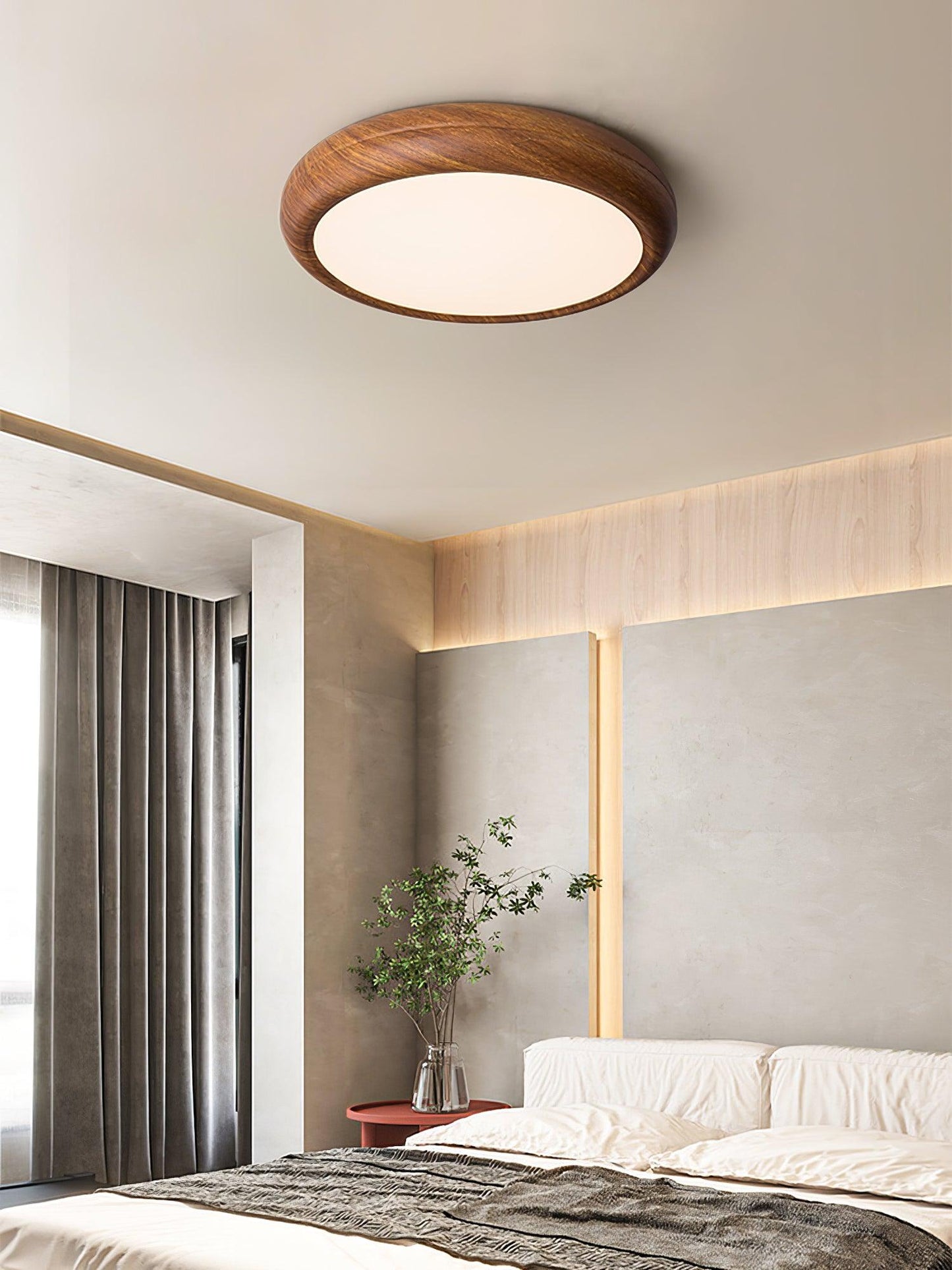 Wood Classic Round Ceiling Light