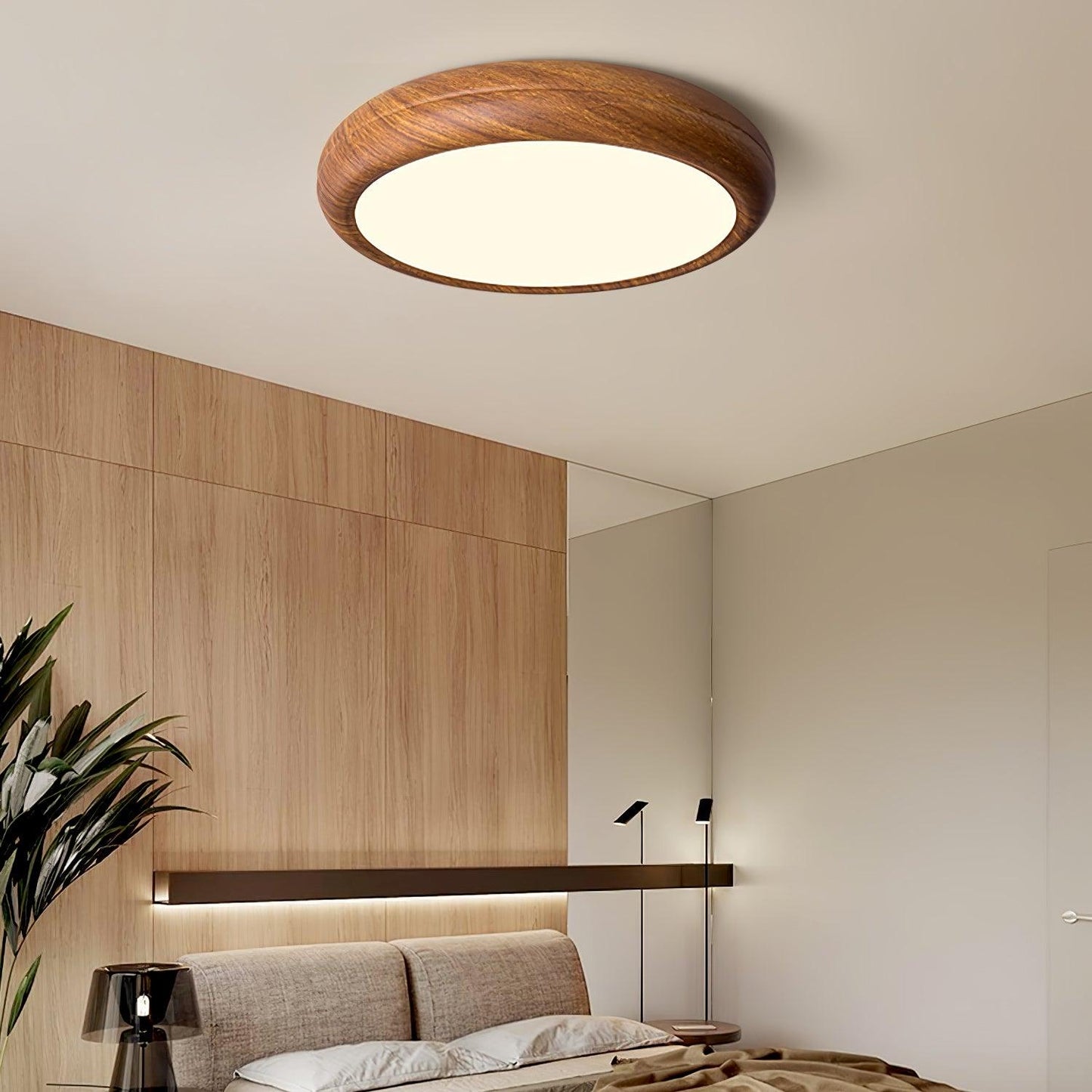 Wood Classic Round Ceiling Light