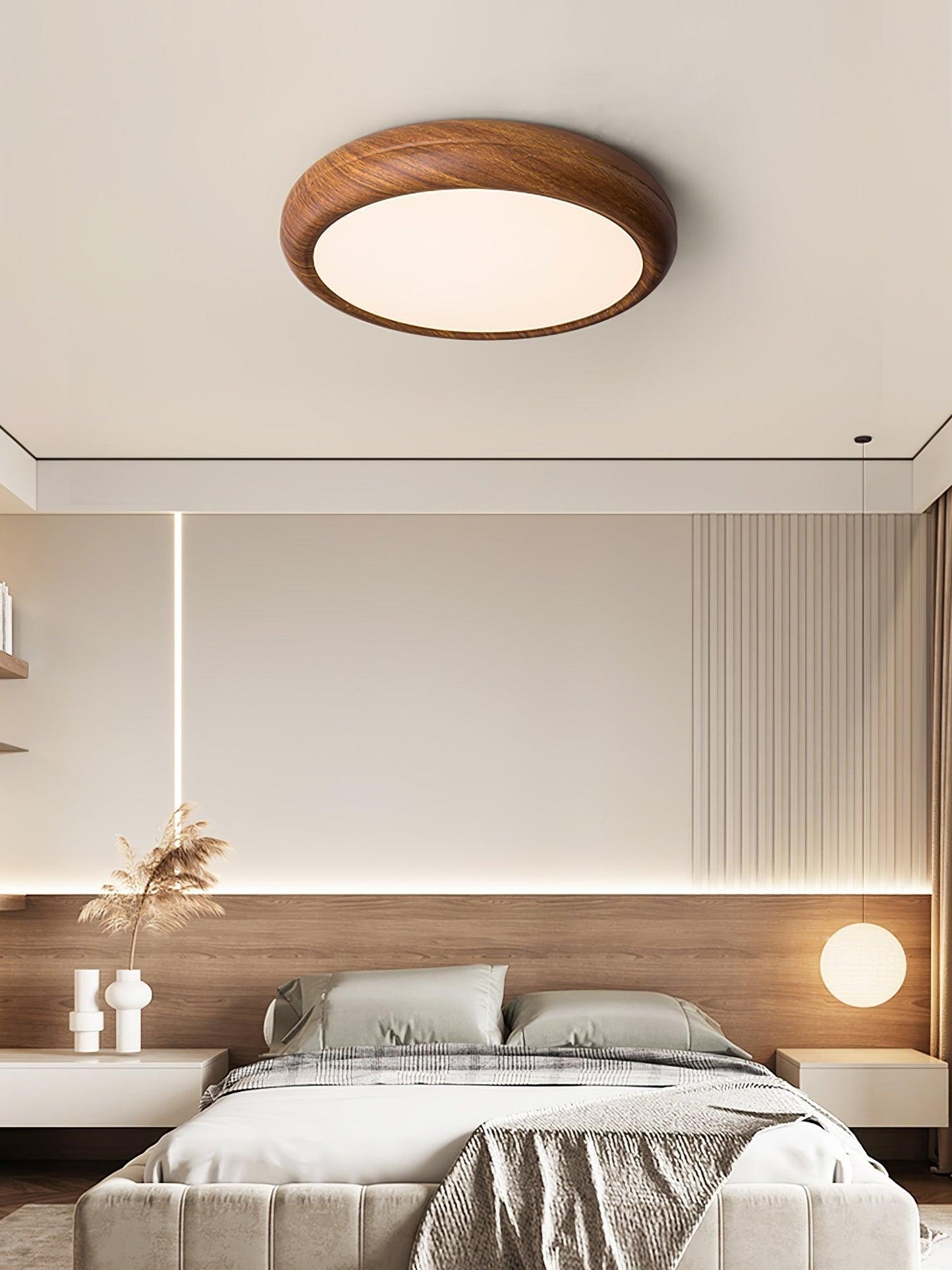 Wood Classic Round Ceiling Light