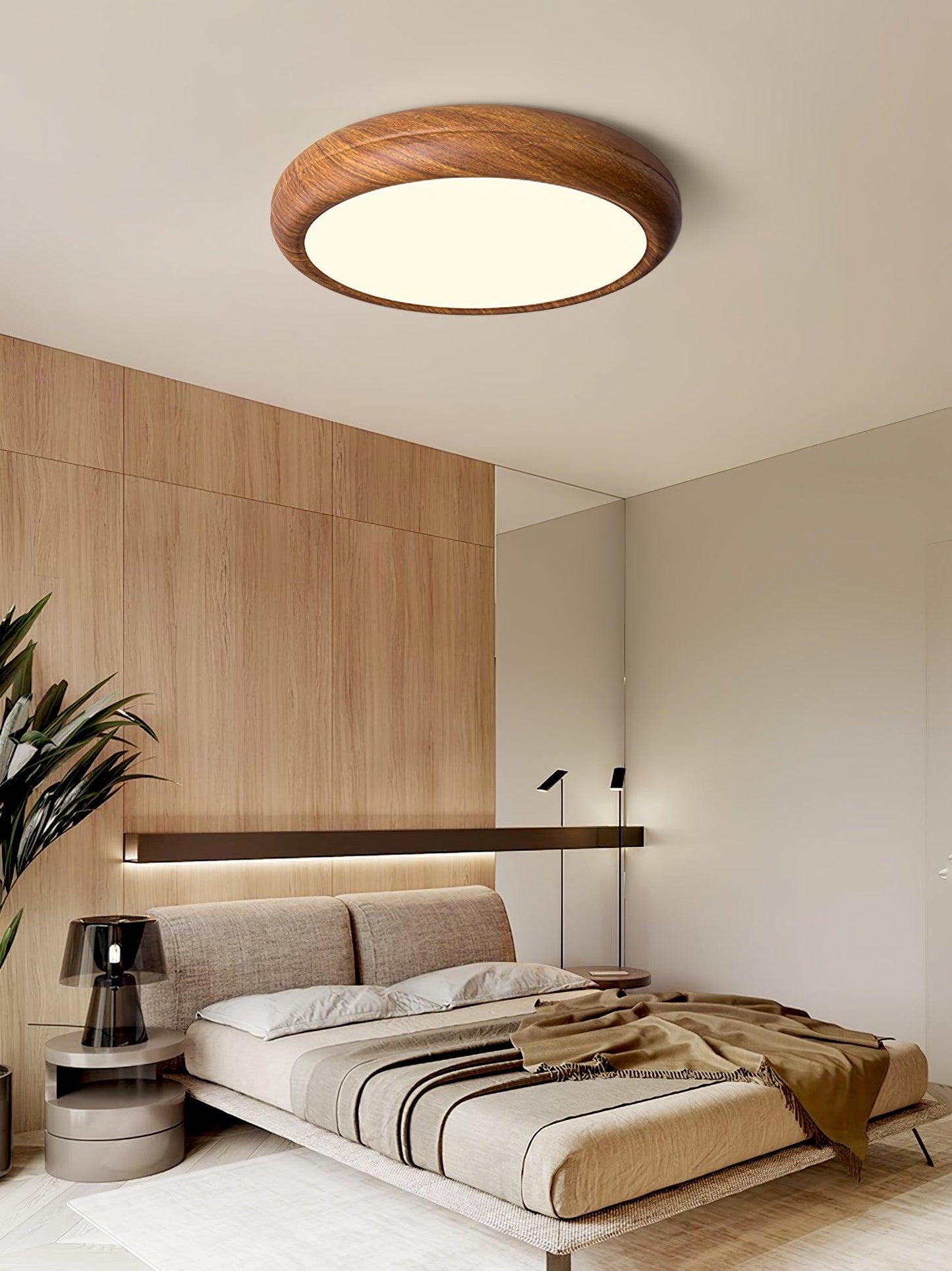 Wood Classic Round Ceiling Light