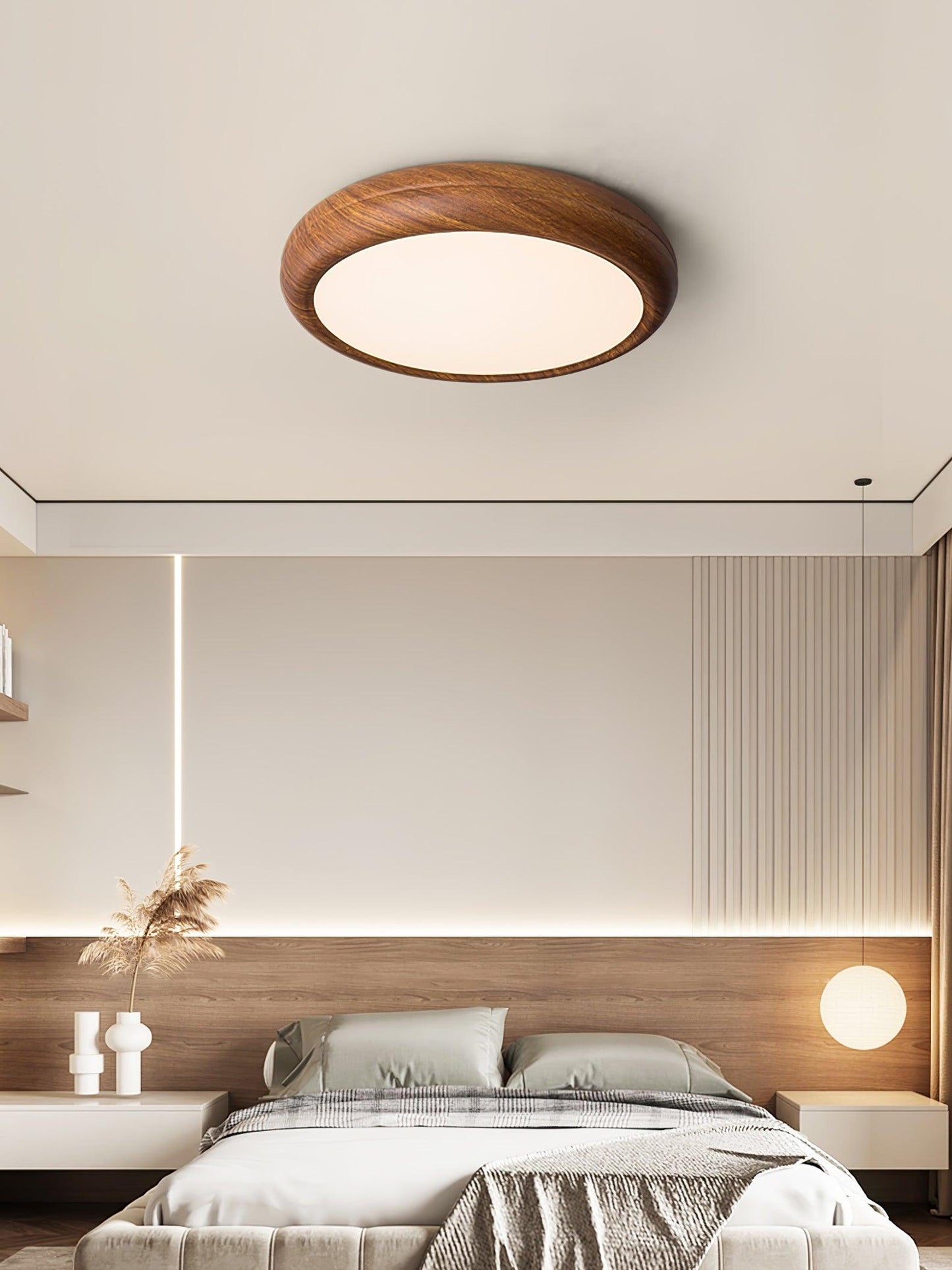 Wood Classic Round Ceiling Light