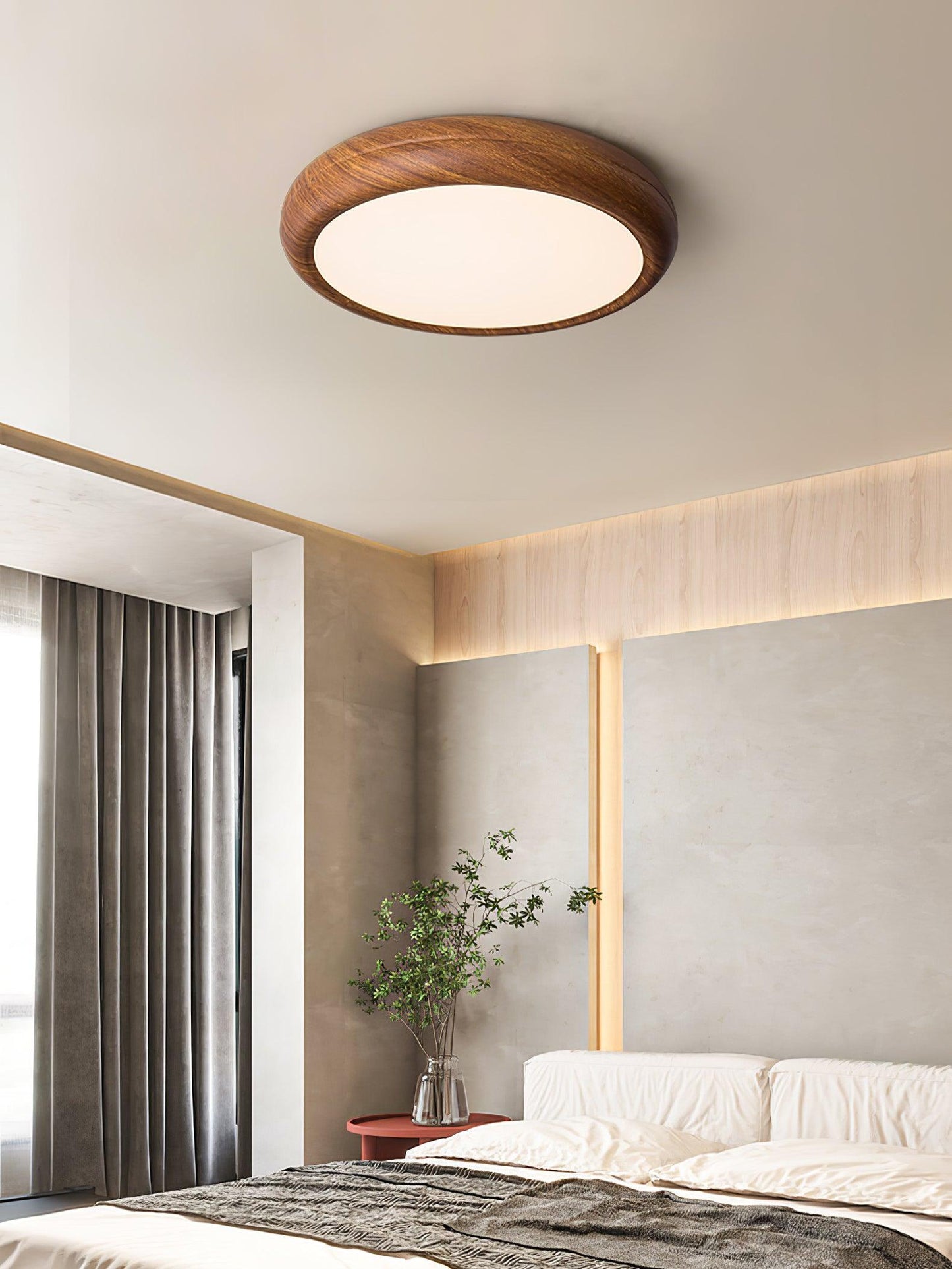 Wood Classic Round Ceiling Light