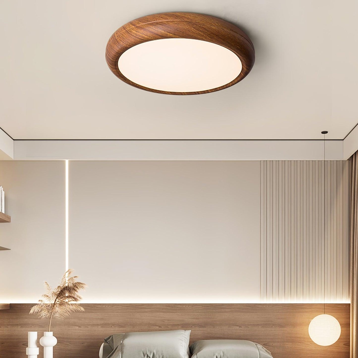 Wood Classic Round Ceiling Light