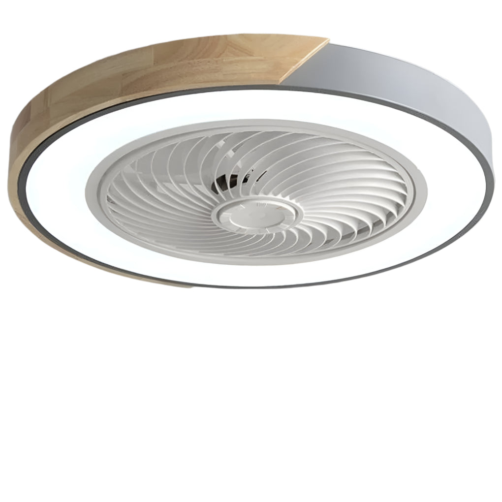 Round Square Integrated LED Bladeless Ceiling Fan Light with Remote Control