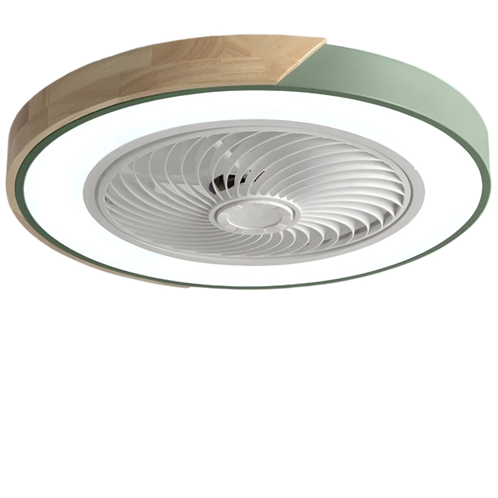 Round Square Integrated LED Bladeless Ceiling Fan Light with Remote Control