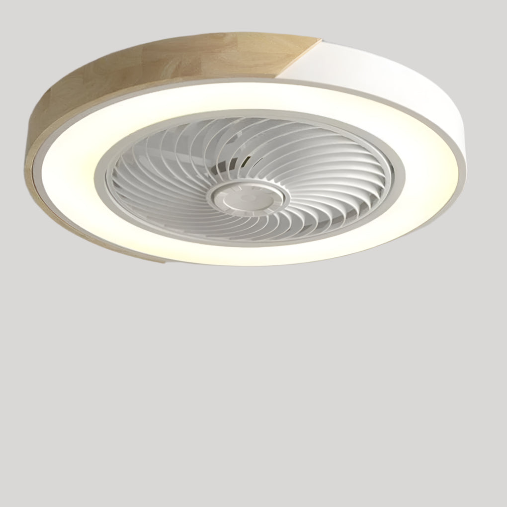 Round Square Integrated LED Bladeless Ceiling Fan Light with Remote Control