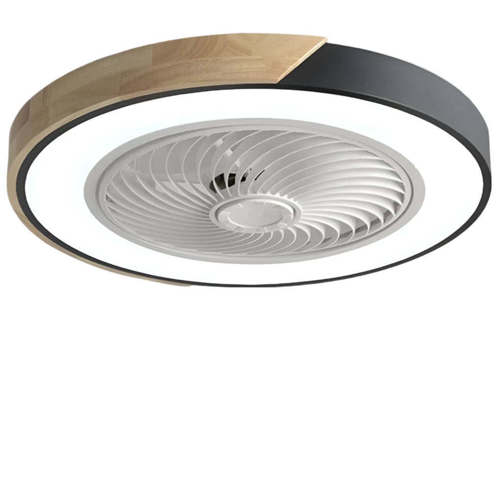 Round Square Integrated LED Bladeless Ceiling Fan Light with Remote Control