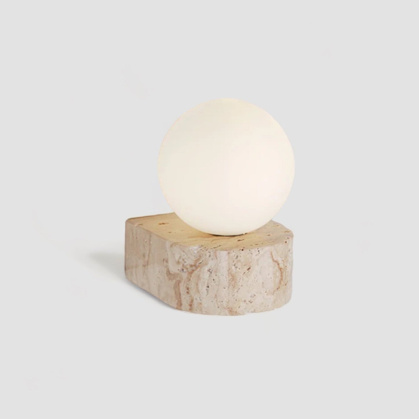 GlobeLume – Modern Wall Lamp Made from Glass and Travertine
