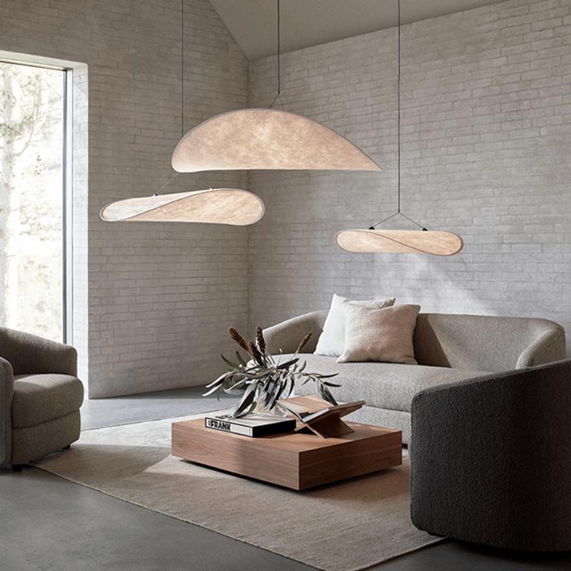 Japandi Style Silk Ceiling Lamp