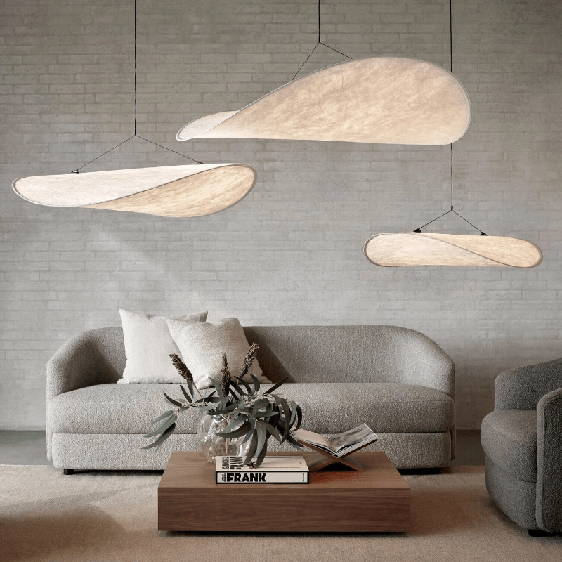 Japandi Style Silk Ceiling Lamp