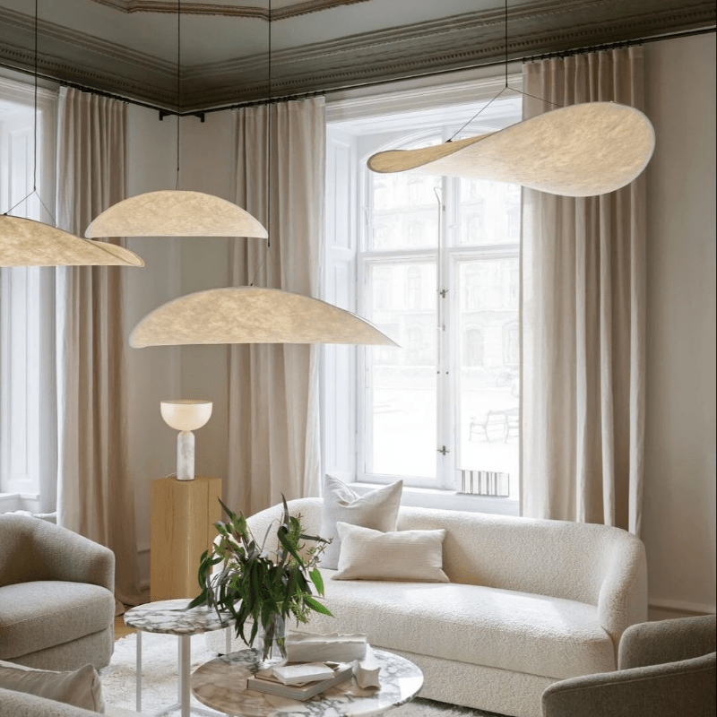 Japandi Style Silk Ceiling Lamp
