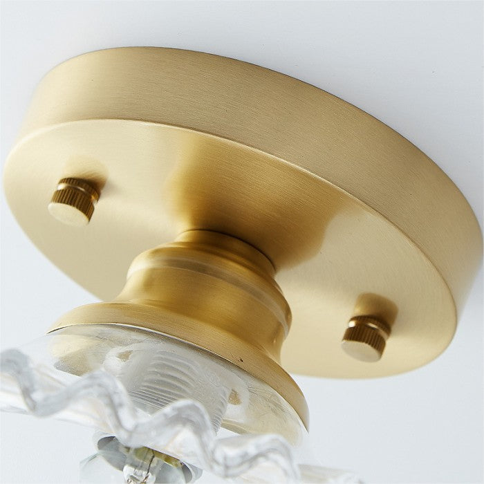 Vintage Clear Glass Ribbed Ceiling Light